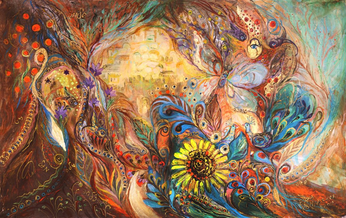 1200x756 The Walls Of Childhood (Elena Kotliarker) - Hand Of Fatima Painting