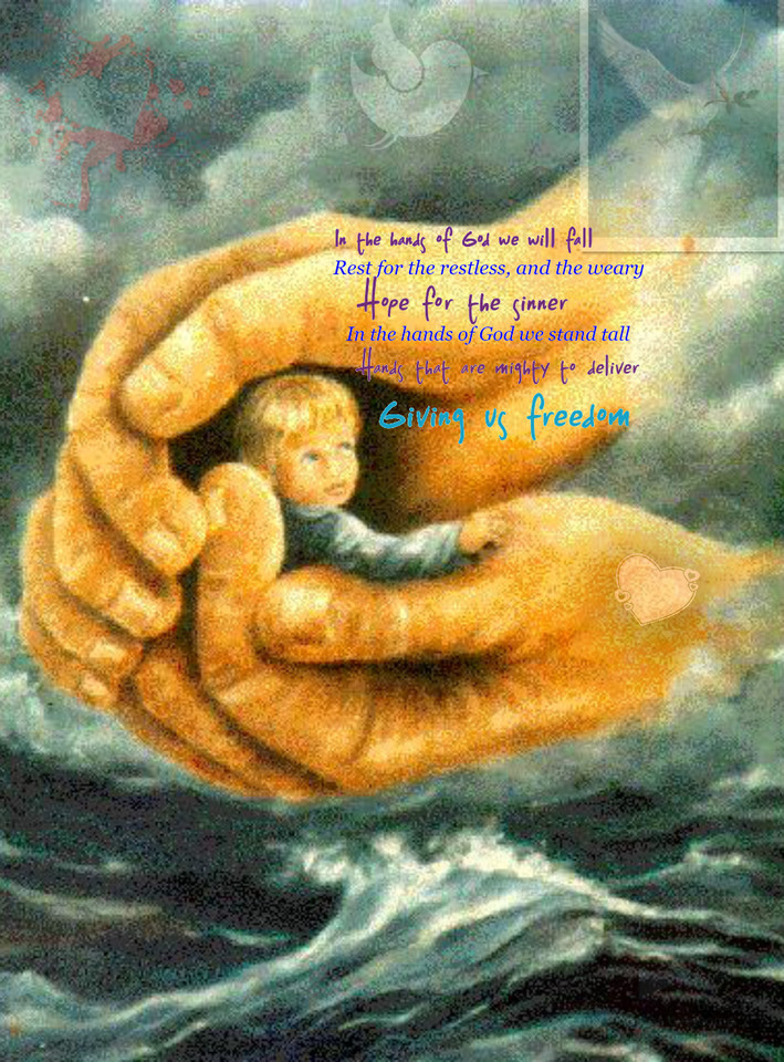 709x960 In The Hands Of God Missy Baroff Ministries - Hand Of God Painting