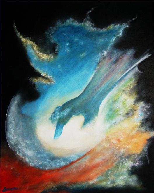 528x660 The Hand Of God Painting By Kevin Curtis Barr - Hand Of God Painting