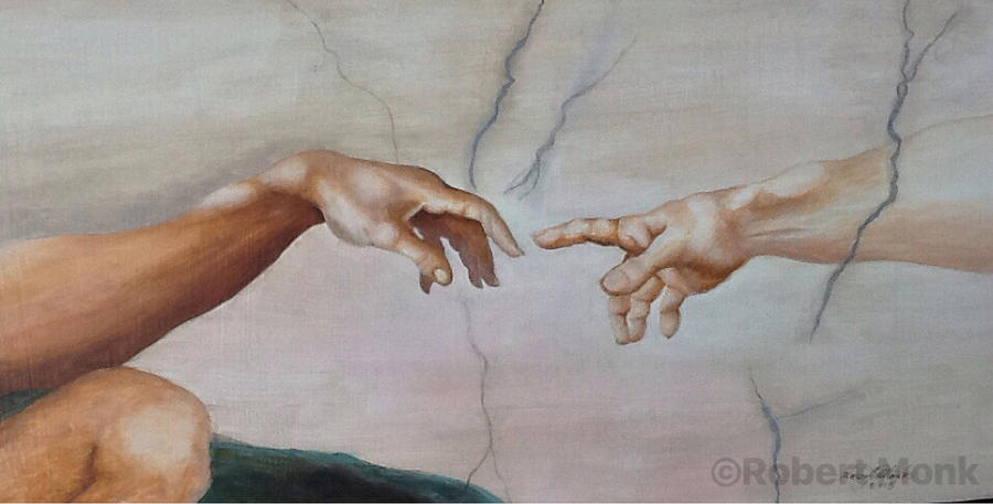 900x457 The Hand Of God Painting By Robert Monk - Hand Of God Painting