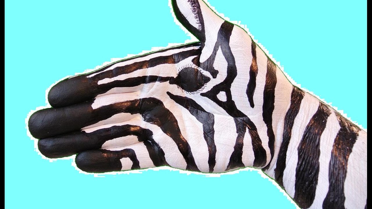 1280x720 Zebra Painted Hand Easy Diy Art Painting - Hand Painting