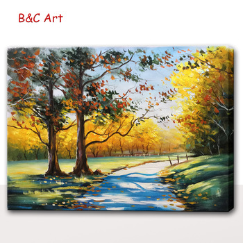 350x350 Gorgeous Park Path Scenery Hand Painted Canvas Oil Painting - Hand Painting Canvas