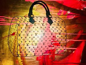 300x225 Louis Vuitton Lv Fashion Purse Painting Mr Clever Art Mr Brainwash - Handbag Painting