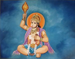 300x236 Hanuman Handmade Painting Indian Miniature Hindu Ramayana Epic Oil - Handmade Painting