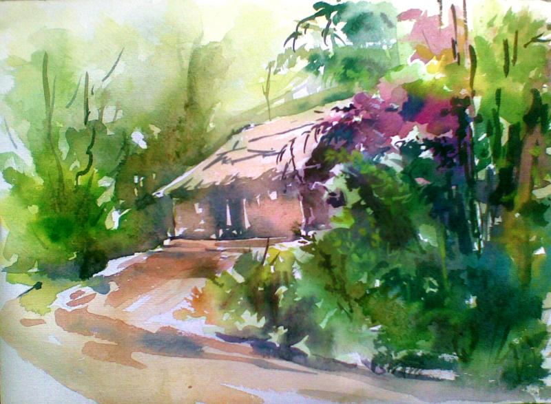 800x587 Guwahati Countryside 5 And 6 - Handmade Paper For Watercolor Painting