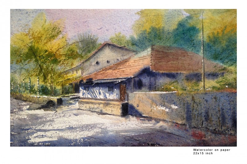 800x532 Morning Light By Artist Sourabh Nema Landscape Art Watercolor - Handmade Paper For Watercolor Painting
