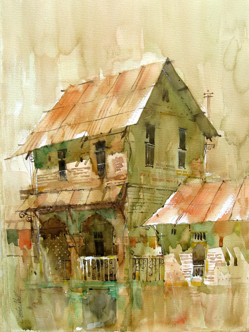 800x1065 Watercolour Landscapes By Artist Sachin Naik Landscape Art - Handmade Paper For Watercolor Painting