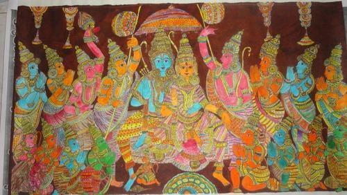 500x282 Kalamkari On Handmade Paper - Handmade Paper Painting