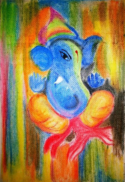 417x606 Oil Pastels On Handmade Paper My Paintings Oil - Handmade Paper Painting