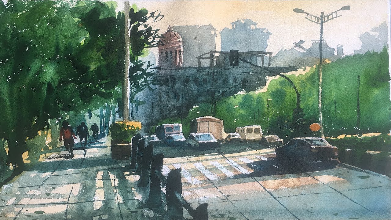 1280x720 Watercolor Painting Handmade Paper Watercolor Painting - Handmade Paper Painting