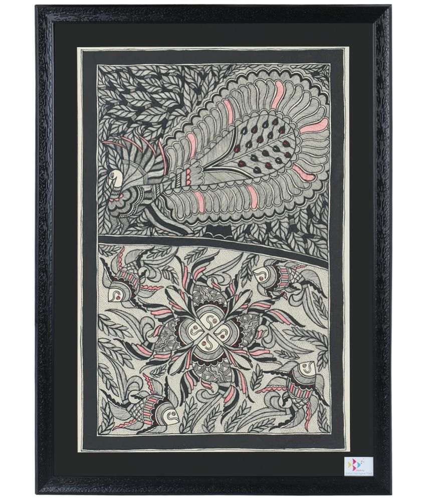 850x995 Imithila Madhubani Handmade Paper Painting With Frame Single Piece - Handmade Paper Painting