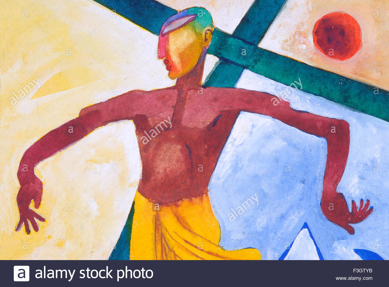 1300x960 Christ On Cross Watercolor Painting On Handmade Paper Stock Photo - Handmade Paper Painting