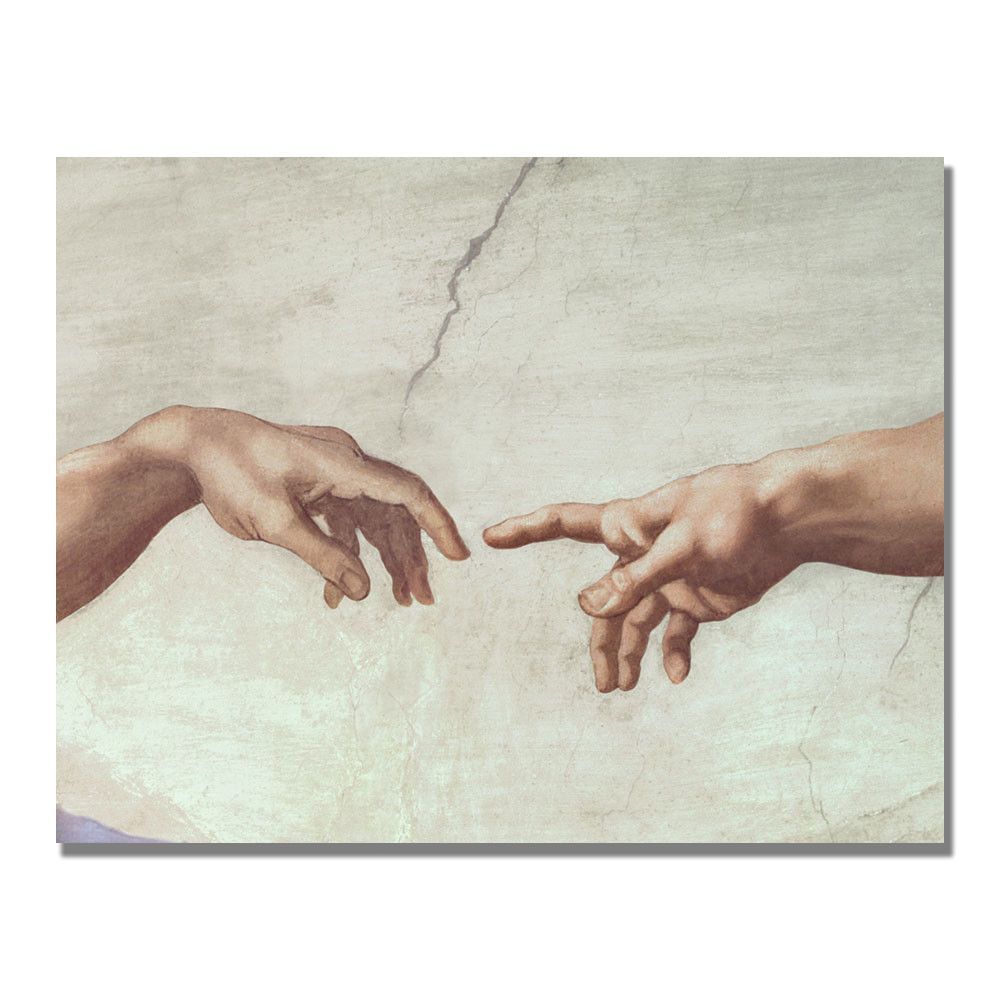 Человек соприкасается с искусством с самого рождения. Картина Микеланджело руки тянутся. Микеланджело Сотворение Адама. Сотворение Адама Микеланджело прикосновение. Сотворение Адама Микеланджело Эстетика.