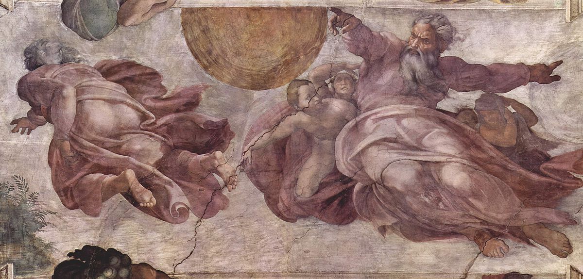 1200x575 Restoration Of The Sistine Chapel Frescoes - Hands Almost Touching Painting