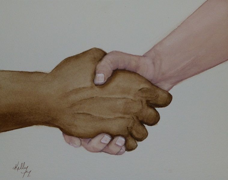 759x600 Two Days Left To Make A Bid On This Original Handshake Painting - Handshake Painting