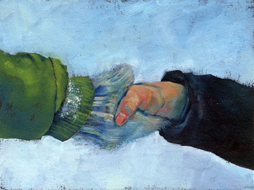 500x373 Cute, Oil Painting, Handshake, Friendship, Pictures - Handshake Painting