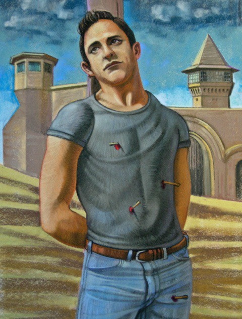 960x1264 Hank Williams Receives The Stigmata (In Nora Othic's Drawing) - Hank Williams Painting