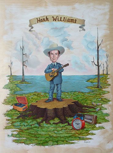 369x500 Original Fine Art Painting Hank Williams By Mr By Mrhooper - Hank Williams Painting