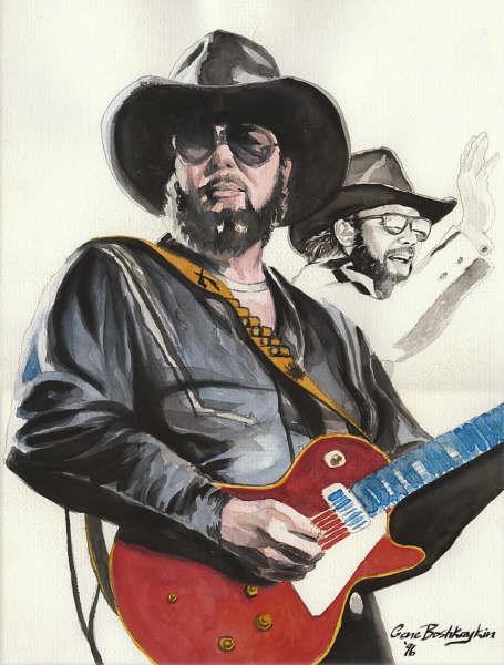 455x600 Celebrities And Friends - Hank Williams Painting