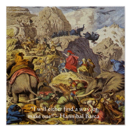540x540 Hannibal Barca In Alps Wwisdom Quote Poster - Hannibal Barca Painting