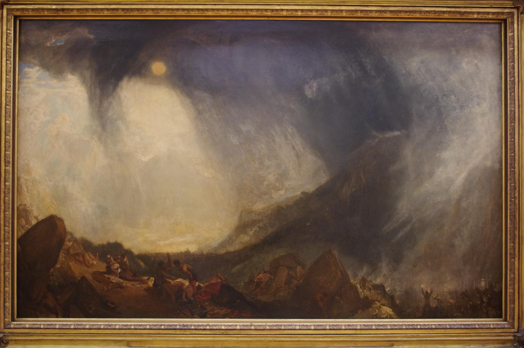 1024x680 London 2013 Snow Storm Hannibal And His Army Crossing - Hannibal Crossing The Alps Painting