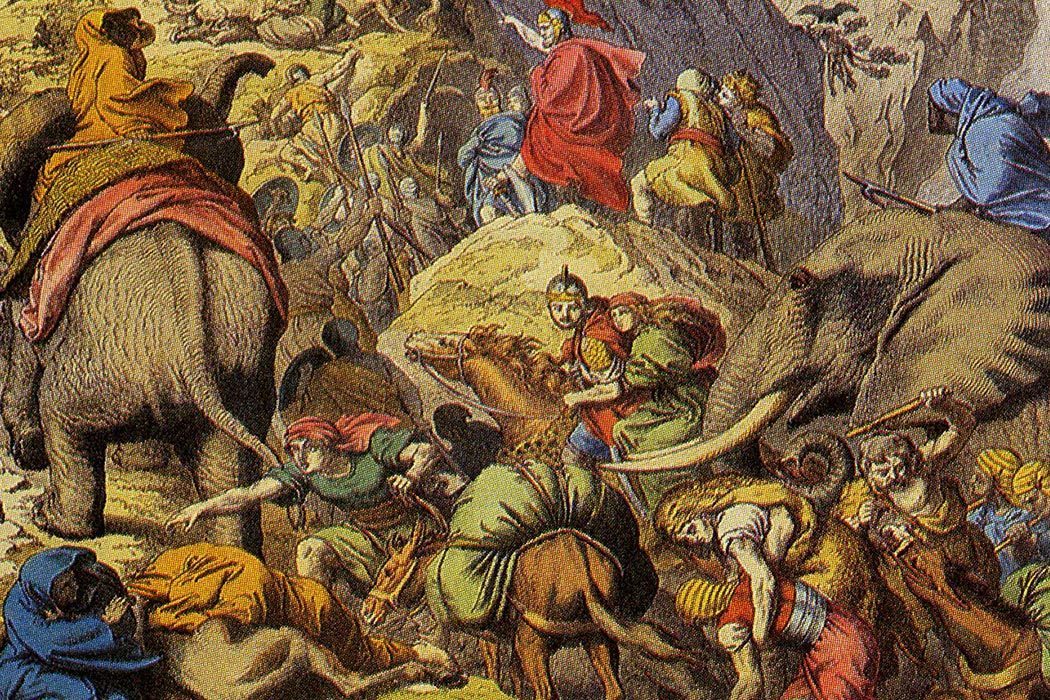 1050x700 Tracing General Hannibal's Path Across The Alps. In Poop. Jstor - Hannibal Crossing The Alps Painting