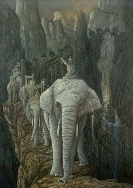 450x638 Hannibal, - Hannibal Crossing The Alps Painting