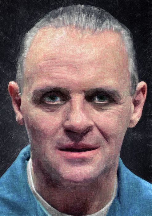 494x700 Hannibal Lecter, Oil Painting, Silence Of The Lambs, Dark Art - Hannibal Lecter Painting