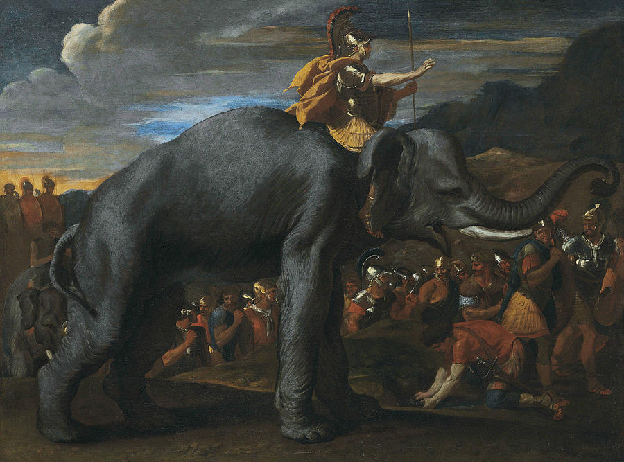 900x667 Hannibal Crossing The Alps On Elephants Painting By Nicolas Poussin - Hannibal Painting