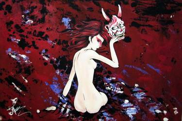 375x249 Hannya Mask Paintings For Sale Saatchi Art - Hannya Mask Painting