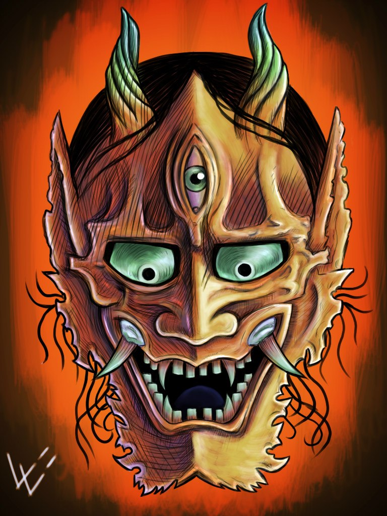 768x1024 Hannya Mask By Kilabraz - Hannya Mask Painting