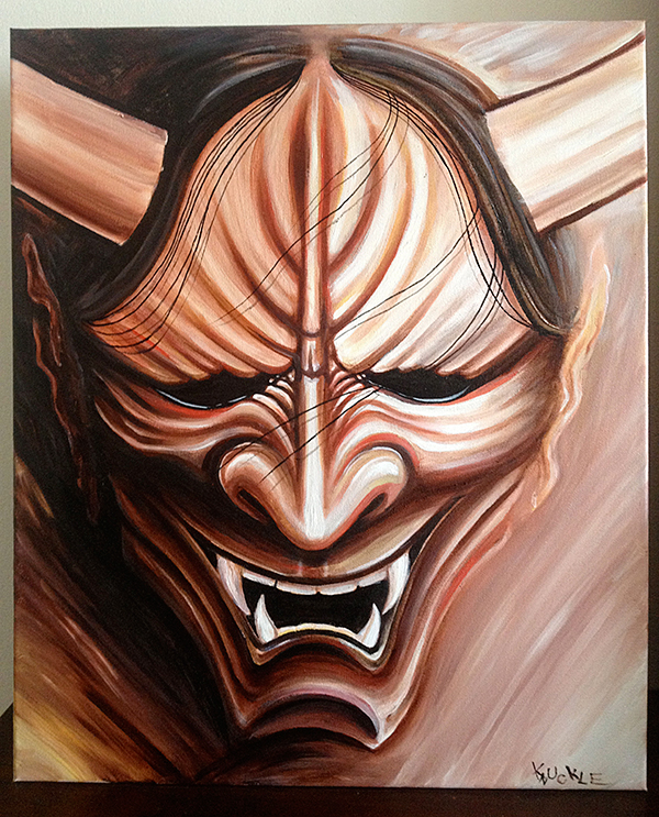 600x743 Spread The Tibetan Skull Acrylic On Canvas 2015 - Hannya Mask Painting