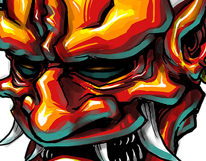 404x316 Study Hannya Mask On Behance - Hannya Mask Painting
