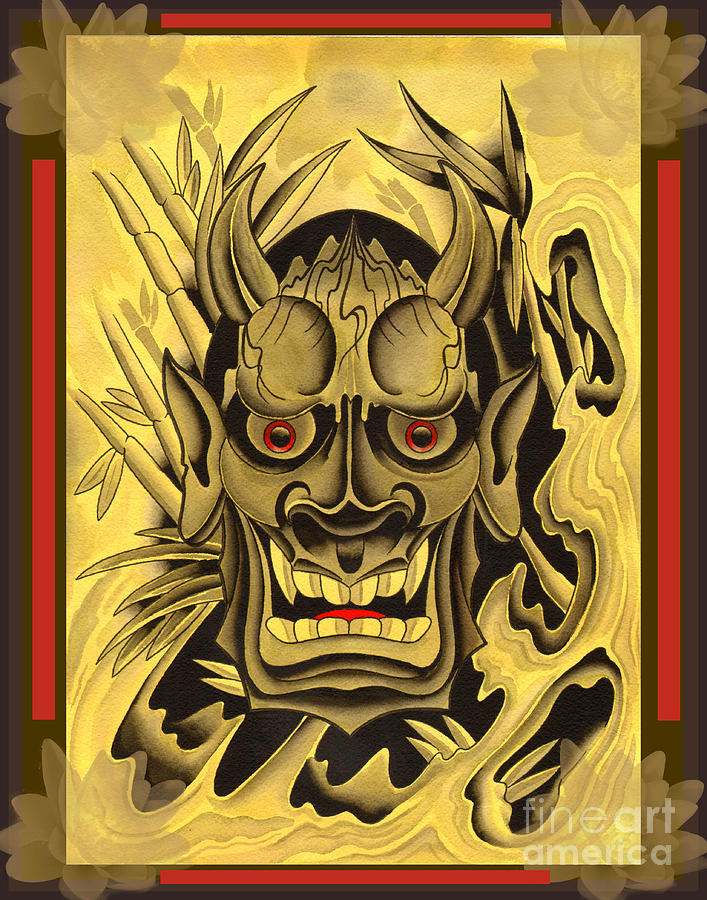 707x900 Hannya Mask Art Fine Art America - Hannya Mask Painting