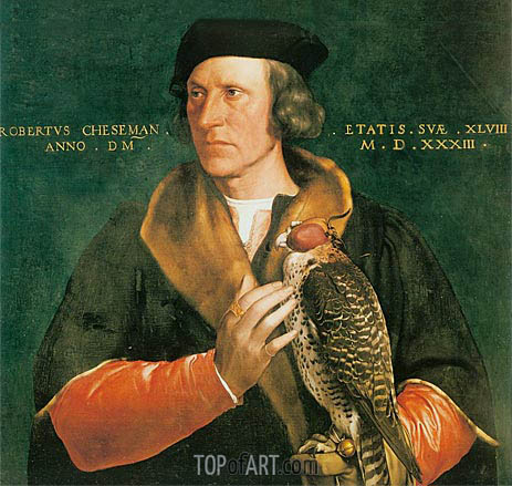 463x439 Portrait Of Robert Cheseman Hans Holbein Painting Reproduction - Hans Painting
