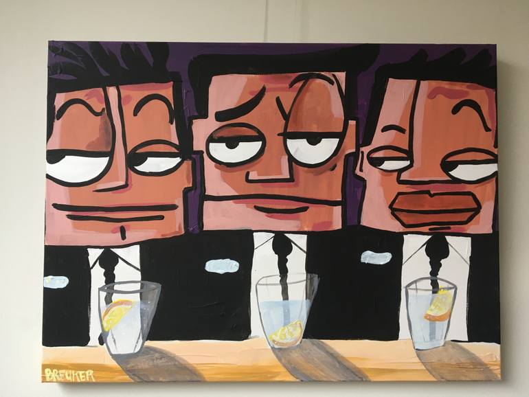 770x578 Saatchi Art Gin Tonic Boys 2 Painting By Hans Breuker - Hans Painting