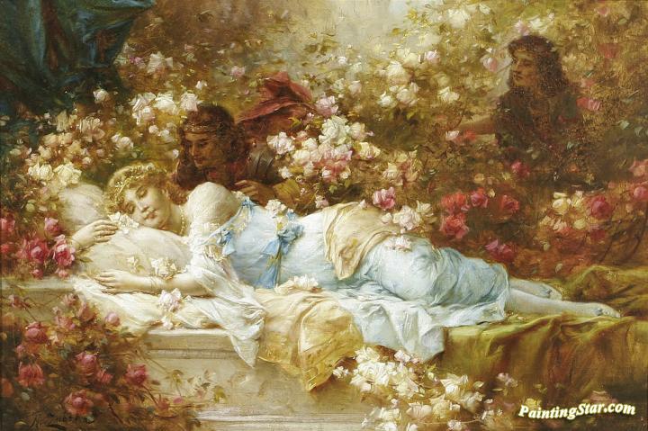 720x479 Sleeping Beauty Artwork By Hans Zatzka Oil Painting Amp Art Prints - Hans Painting