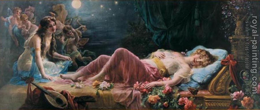 900x381 Starry Dreams By Hans Zatzka Oil Painting Reproduction - Hans Painting