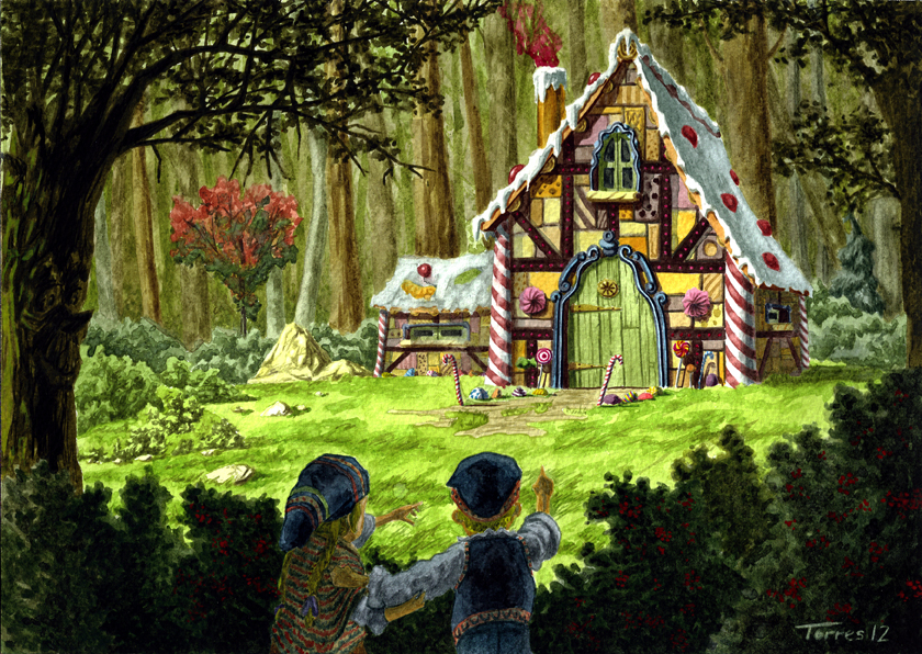 840x596 The Witch - Hansel And Gretel Painting