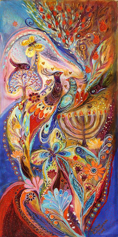 449x900 Hanukkah In Magic Garden Painting By Elena Kotliarker - Hanukkah Painting