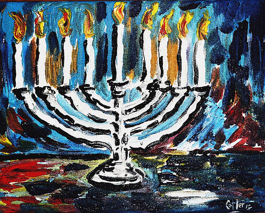 900x722 Hanukkah Temple B'Nai Or Morristown, Nj - Hanukkah Painting