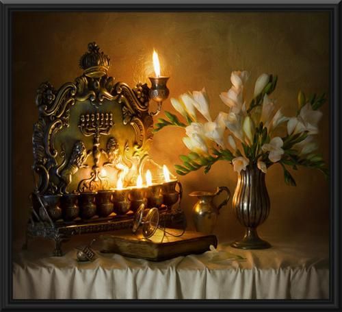 500x455 Chanukah Paintings - Hanukkah Painting