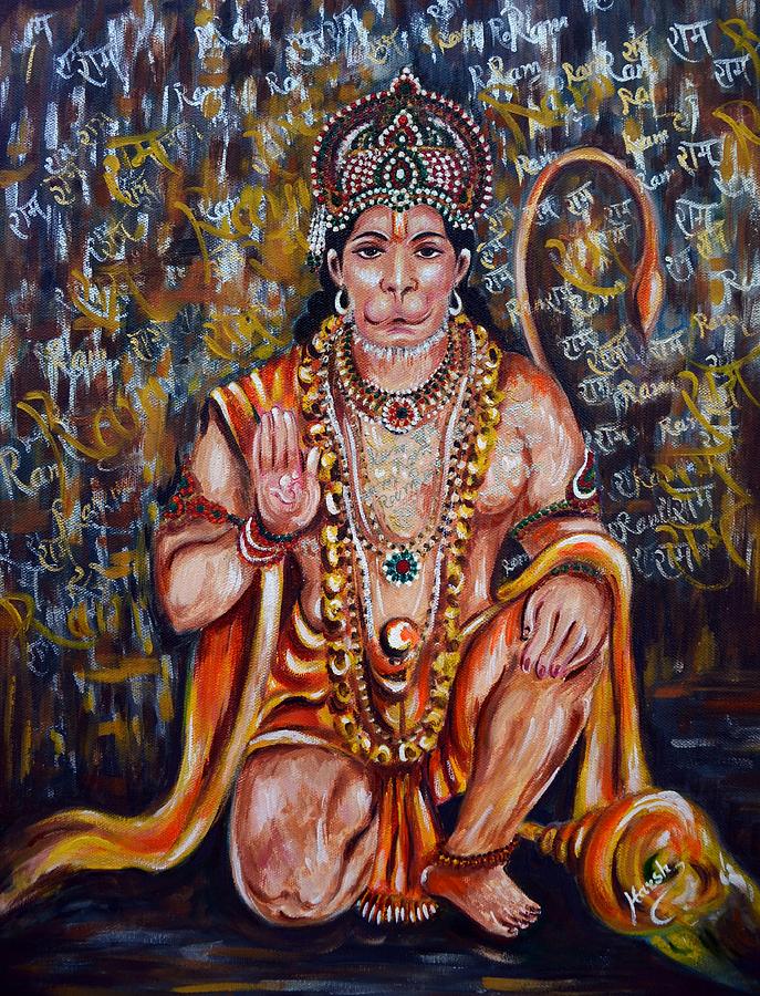 687x900 Hanuman Painting By Harsh Malik - Hanuman Painting