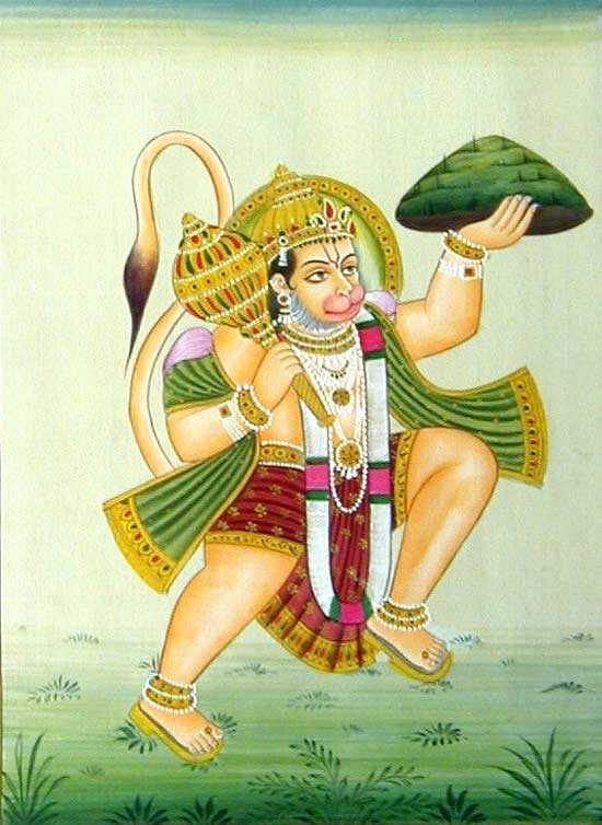 550x754 Art Of Legend India Art, Paintings, Handicrafts, Jewelry, Beads - Hanuman Painting