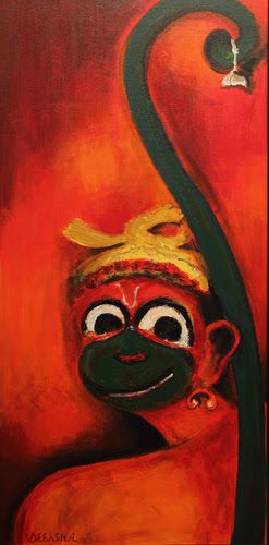 247x500 Hanuman Painting By Deeksha Roy - Hanuman Painting