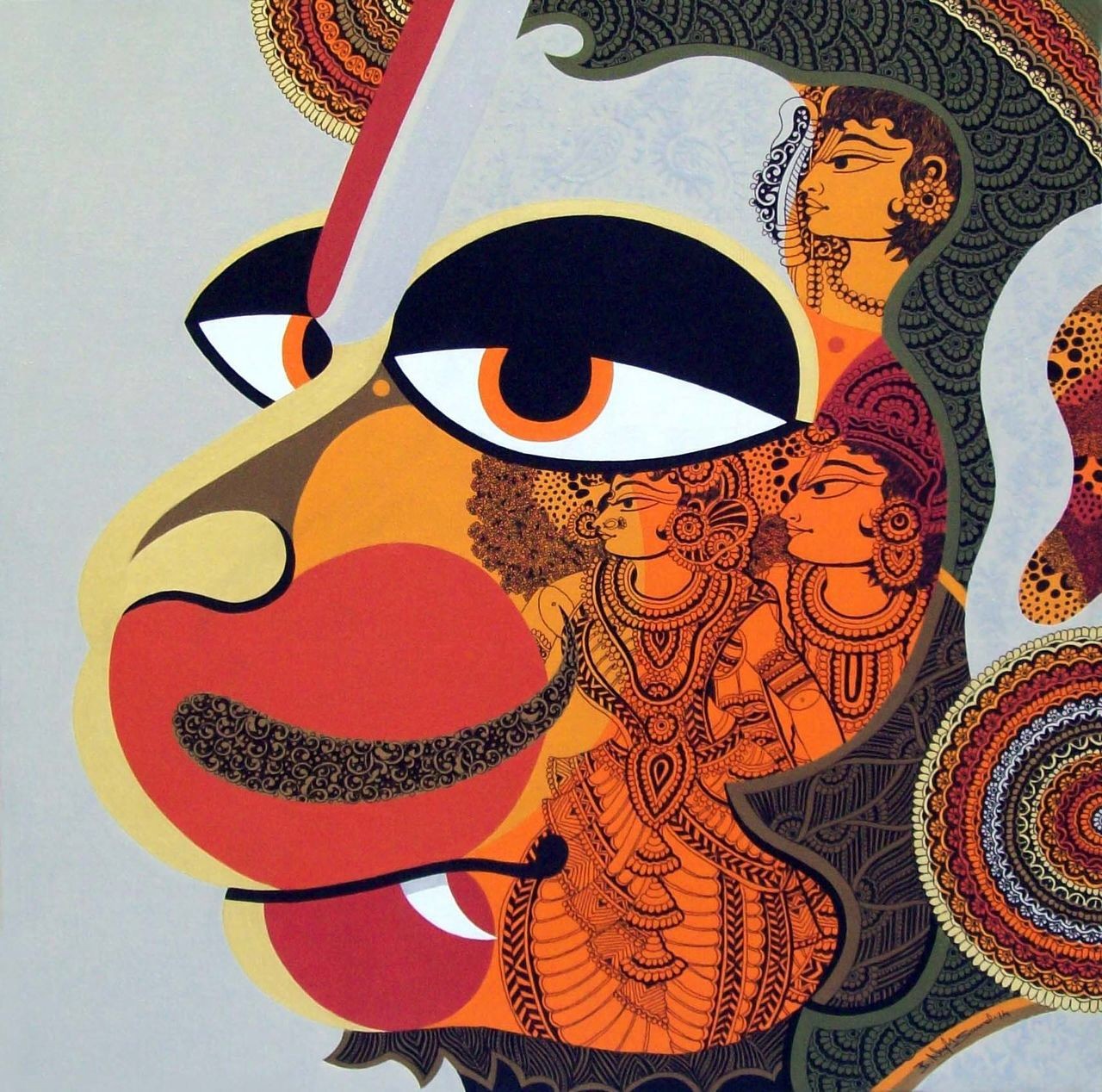1280x1268 Lord Hanuman - Hanuman Painting