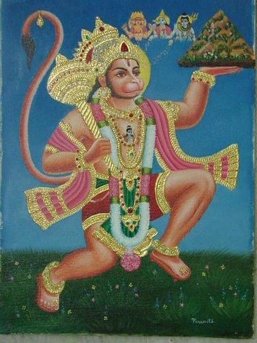 375x500 Lord Hanuman Tanjore Paintings - Hanuman Painting