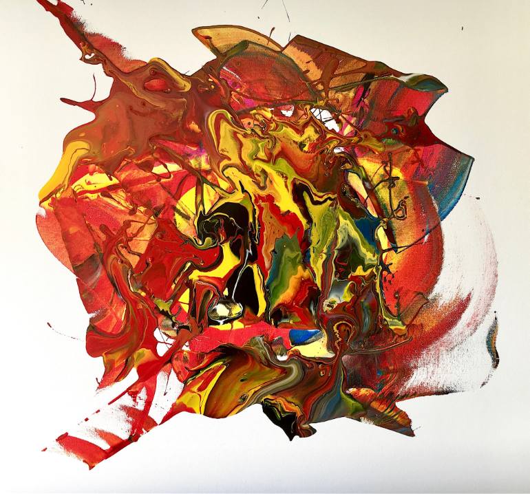 770x718 Saatchi Art Hanuman Painting By Muriel Hecquet - Hanuman Painting