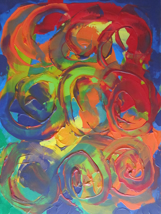 530x702 Modern Abstract Paintings - Happiness Abstract Painting