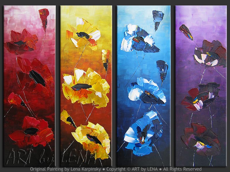 800x600 Four Moments Of Happiness Art By Lena - Happiness Painting